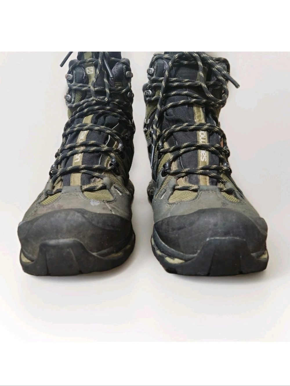 Salomon Quest 4D 2 GTX Mens Size 11.5 US Black Olive Green Asphalt Hiking Boots - Picture 5 of 14